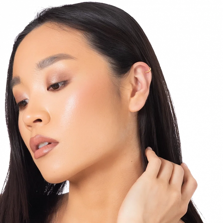 Oxzen ασημένιο σκουλαρίκι Ear Cuff επιχρυσωμένο