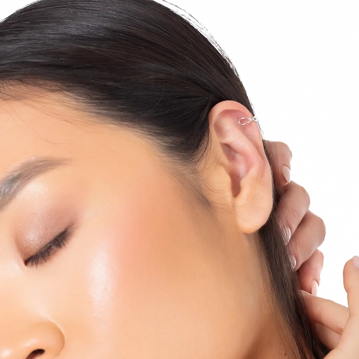 Oxzen ασημένιο σκουλαρίκι Ear Cuff