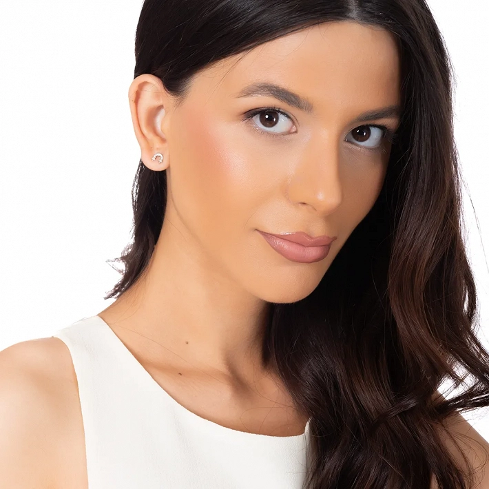 Oxzen ασημένια σκουλαρίκια καρφωτά με ουράνιο τόξο