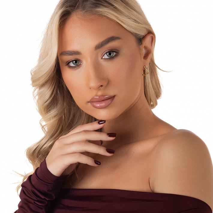 Oxzen ασημένιο σκουλαρίκι κρίκος με μαίανδρο