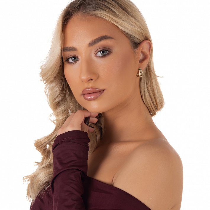 Oxzen ασημένιο σκουλαρίκι κρίκος με μαίανδρο