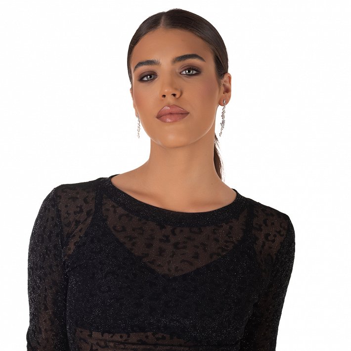 Oxzen ασημένιο σκουλαρίκι μακρύ με λευκά ζιργκόν