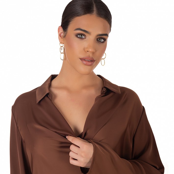 Oxzen ασημένιο σκουλαρίκι χειροποίητο με πέρλα