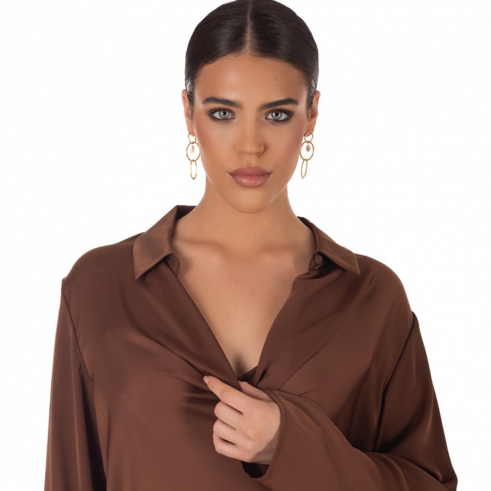 Oxzen ασημένιο σκουλαρίκι χειροποίητο με πέρλα