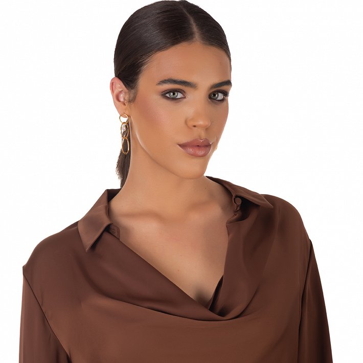 Oxzen ασημένιο σκουλαρίκι χειροποίητο με πέρλα