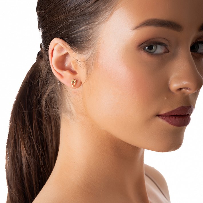 Oxzen ασημένιο σκουλαρίκι καρφωτό με γατούλες