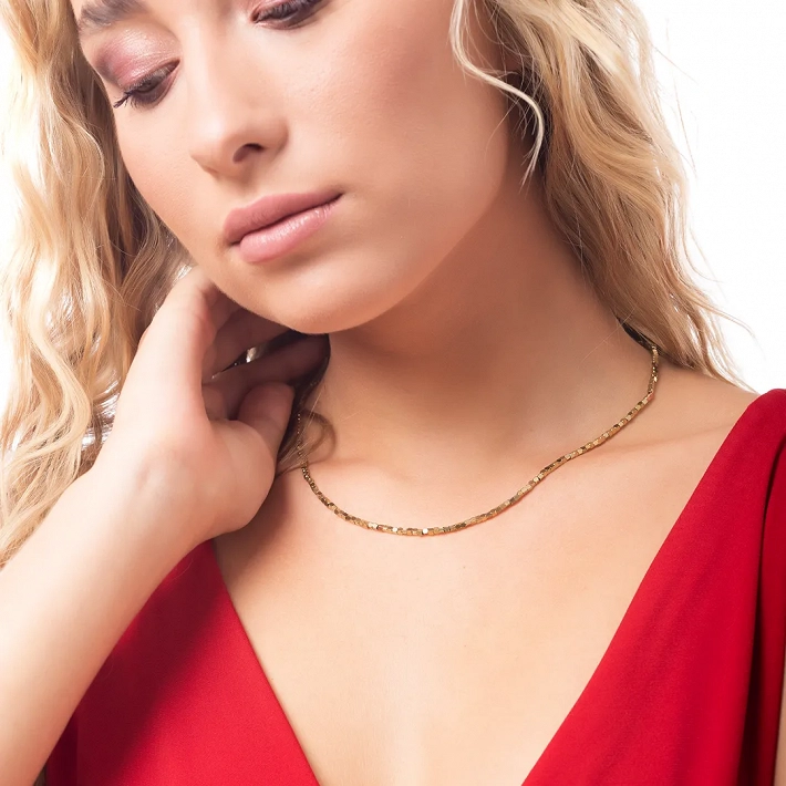 Oxzen ατσάλινο κολιέ αλυσίδα με κυκλικά στοιχεία