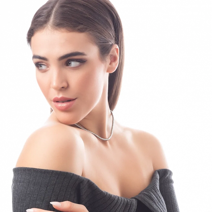 Oxzen ατσάλινο κολιέ με κυκλικά στοιχεία