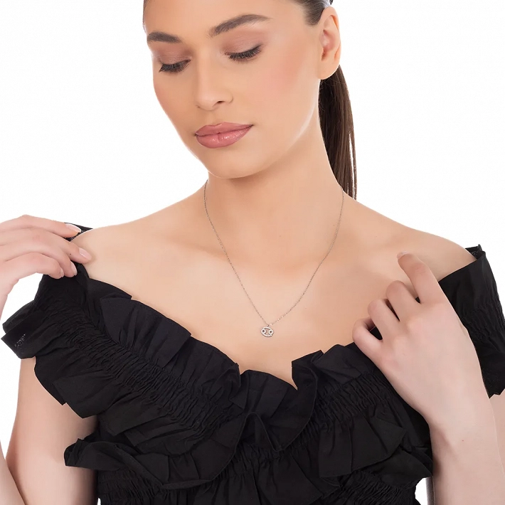 Oxzen γυναικείο κολιέ Zodiac από ανοξείδωτο ατσάλι Καρκίνος (Cancer)