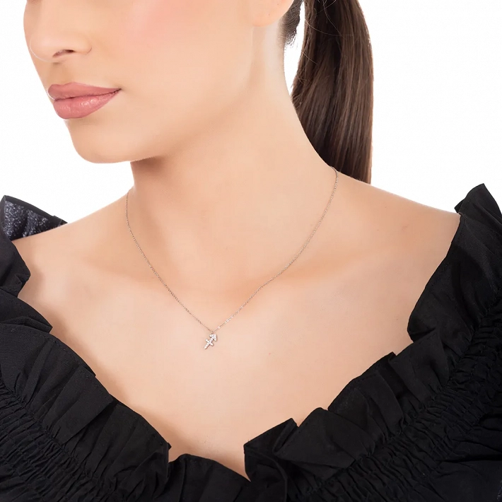 Oxzen γυναικείο κολιέ Zodiac από ανοξείδωτο ατσάλι Τοξότης (Sagitarius)