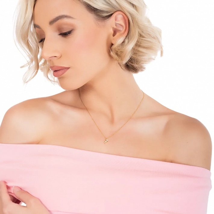 Oxzen γυναικείο κολιέ Zodiac από ανοξείδωτο ατσάλι Τοξότης (Sagitarius)