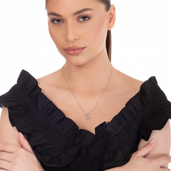 Oxzen γυναικείο κολιέ Zodiac από ανοξείδωτο ατσάλι Αιγόκερως (Carpicorn)