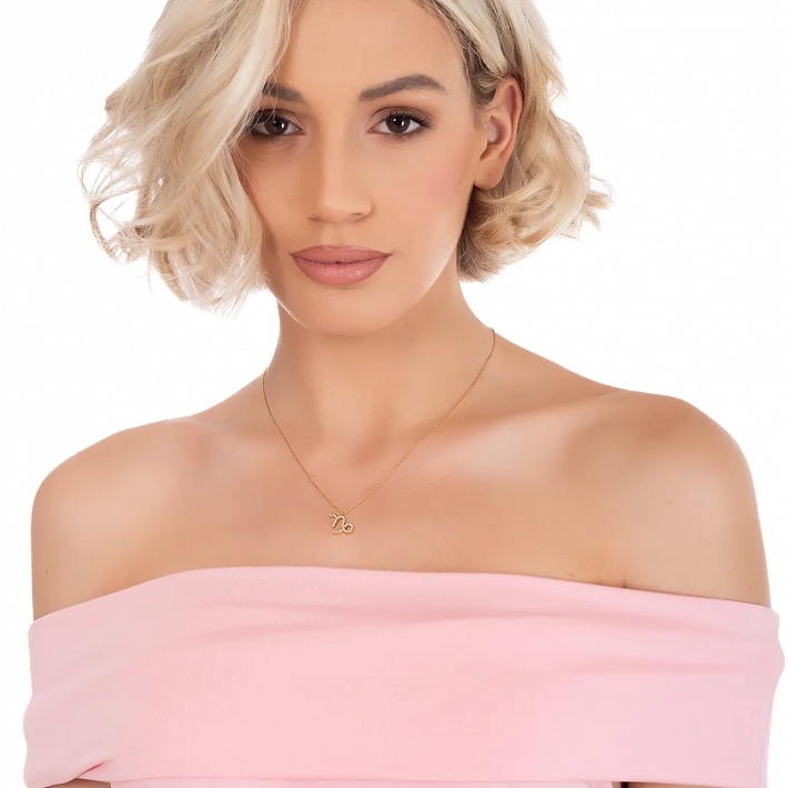 Oxzen γυναικείο κολιέ Zodiac από ανοξείδωτο ατσάλι Αιγόκερως (Carpicorn)