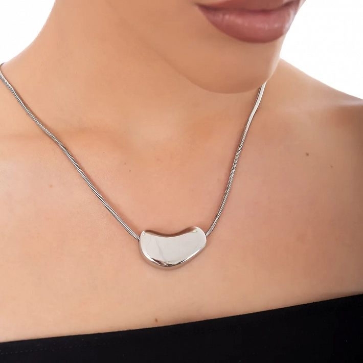 Oxzen γυναικείο κολιέ από ανοξείδωτο ατσάλι με μεγάλη καρδιά