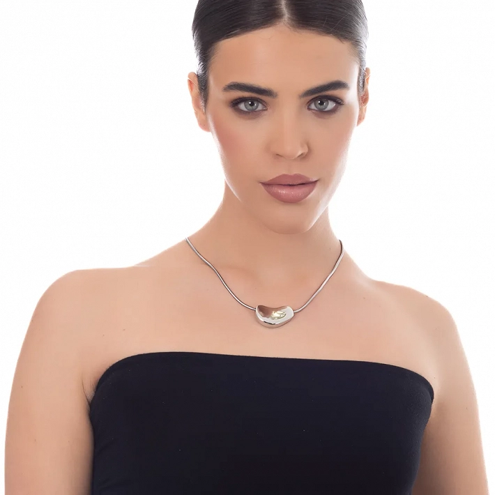 Oxzen γυναικείο κολιέ από ανοξείδωτο ατσάλι με μεγάλη καρδιά
