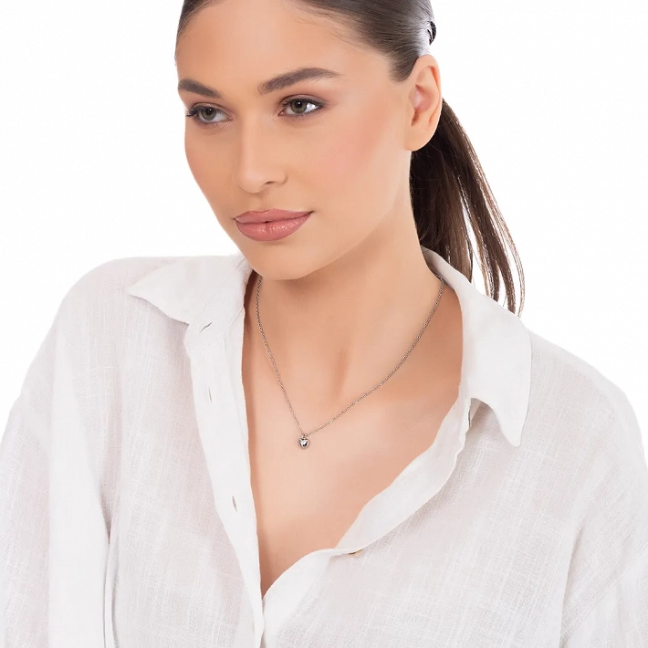 Oxzen γυναικείο κολιέ από ανοξείδωτο ατσάλι μικρή μπομπέ καρδούλα