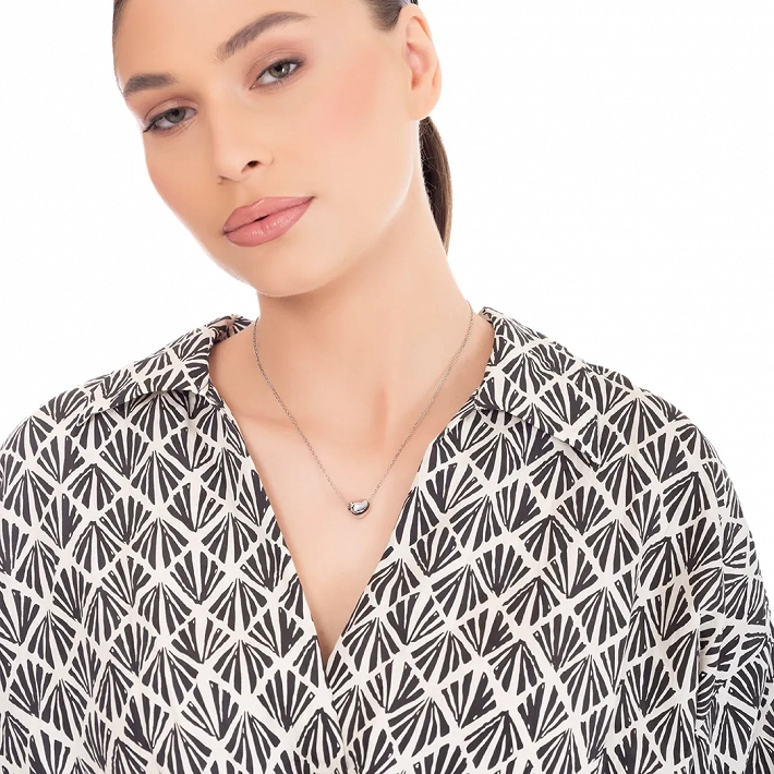 Oxzen γυναικείο κολιέ από ανοξείδωτο ατσάλι μπομπέ καρδιά