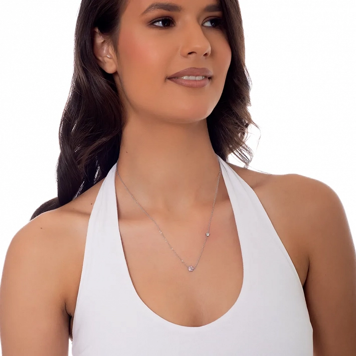 Oxzen ατσάλινο παιδικό κολιέ με μαργαρίτα