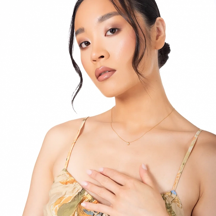 Oxzen κολιέ από ανοξείδωτο ατσάλι με λευκό ζιργκόν