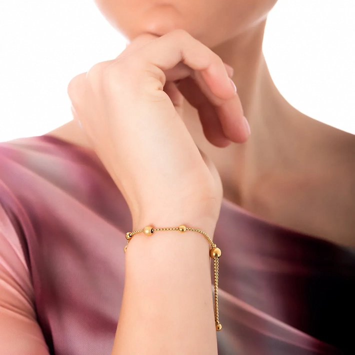 Oxzen ατσάλινο βραχιόλι με μπίλιες