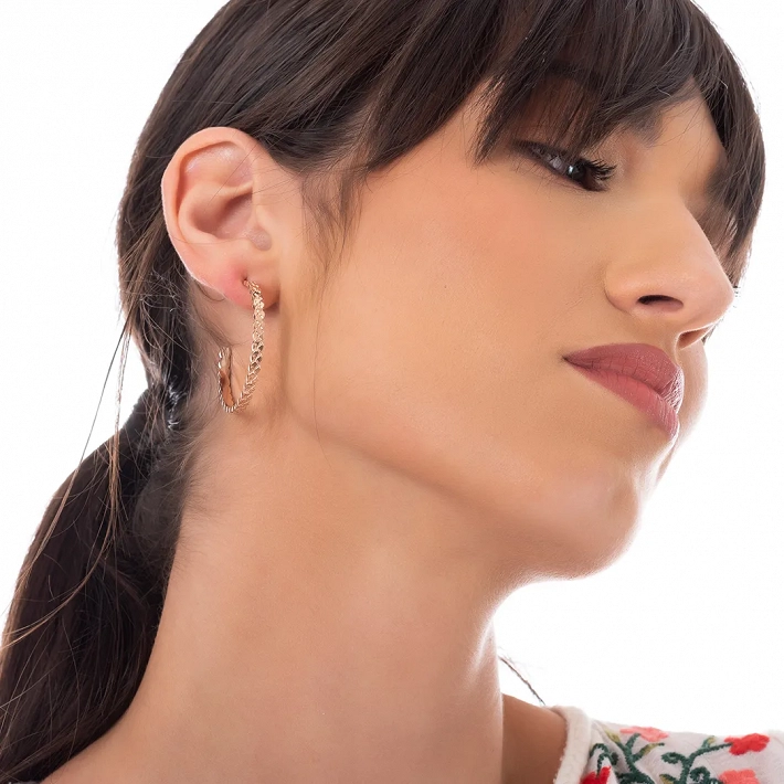 Oxzen σκουλαρίκια κρίκοι ατσάλινοι διαμανταρισμένοι