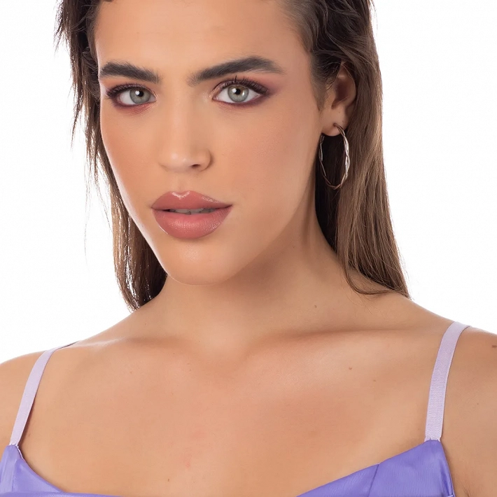 Oxzen σκουλαρίκια κρίκοι ατσάλινοι 35 mm πλεξούδα