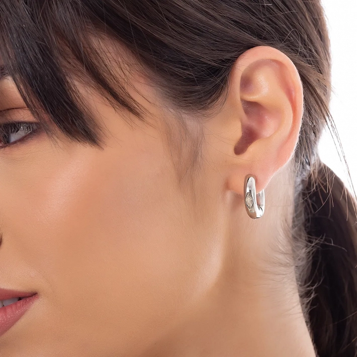 Oxzen σκουλαρίκια κρίκοι ατσάλινοι 12 mm χοντροί