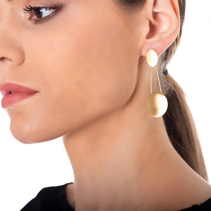 Oxzen σκουλαρίκια κρεμαστά ατσάλινα ματ