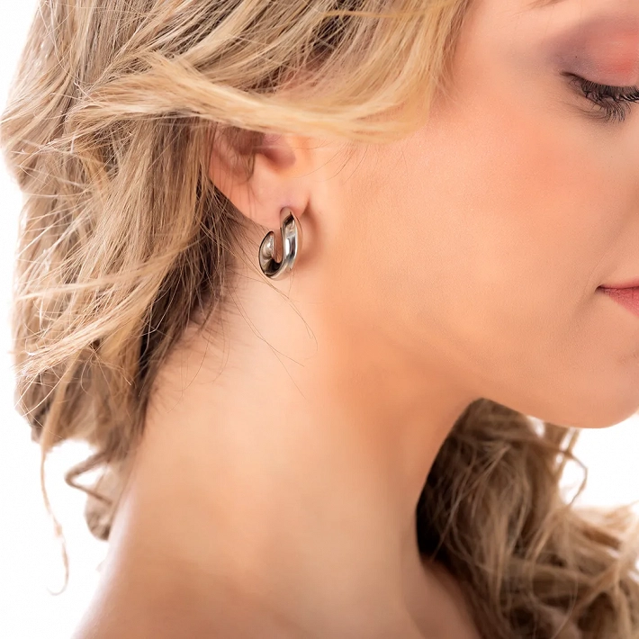 Oxzen σκουλαρίκια κρίκοι ατσάλινοι οβάλ