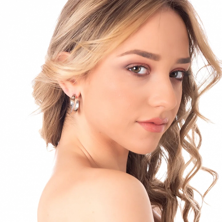 Oxzen σκουλαρίκια κρίκοι ατσάλινοι οβάλ