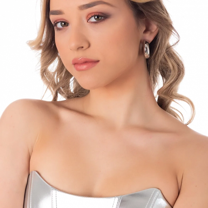 Oxzen σκουλαρίκια κρίκοι ατσάλινοι φαρδιοί