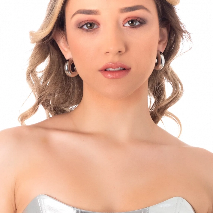 Oxzen σκουλαρίκια κρίκοι ατσάλινοι φαρδιοί