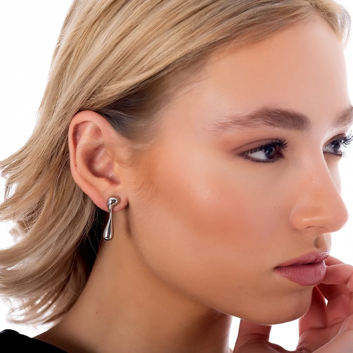 Oxzen σκουλαρίκια κρεμαστά ατσάλινα Vintage Drops