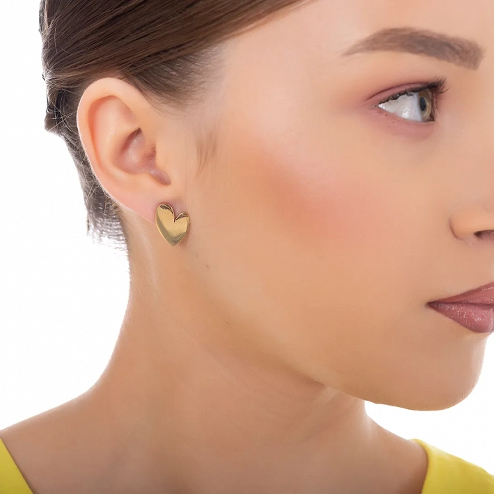 Oxzen γυναικείο σκουλαρίκι ατσάλινο καρδιά