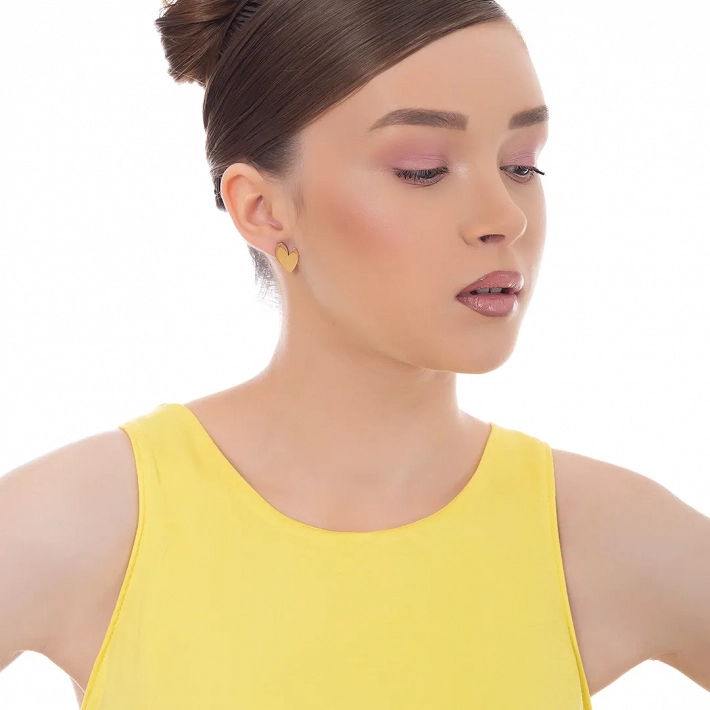 Oxzen γυναικείο σκουλαρίκι ατσάλινο καρδιά