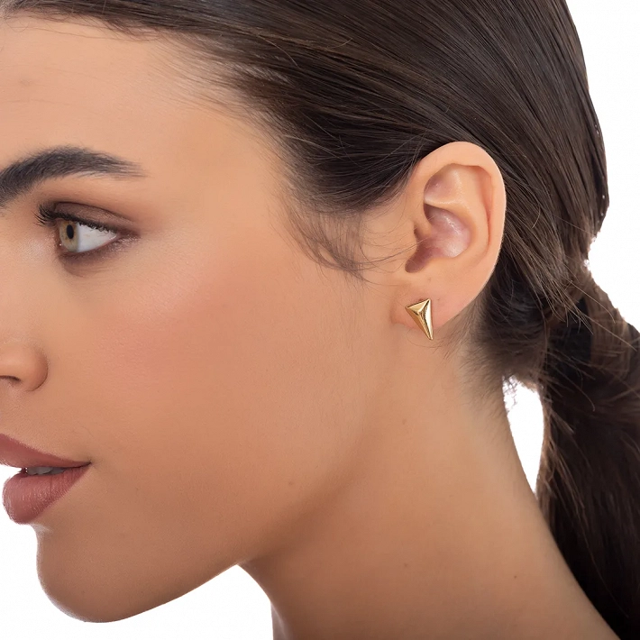 Oxzen γυναικείο σκουλαρίκι ατσάλινο με ιδιαίτερο σχήμα