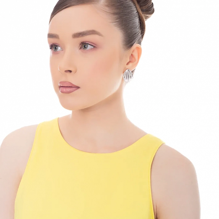 Oxzen γυναικείο σκουλαρίκι ατσάλινο χειροποίητο