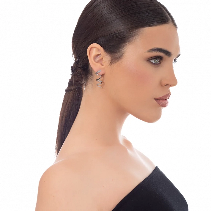 Oxzen γυναικείο σκουλαρίκι ατσάλινο σπείρα