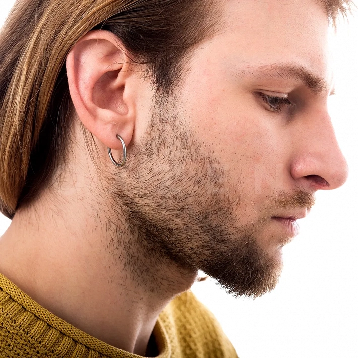 Σκουλαρίκι ανδρικό από ανοξείδωτο ατσάλι κρικάκι (2.5 x 18)mm