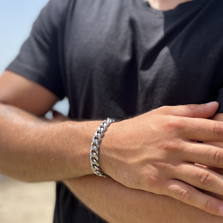 Βραχιόλι ατσάλινο αλυσίδα 10mm