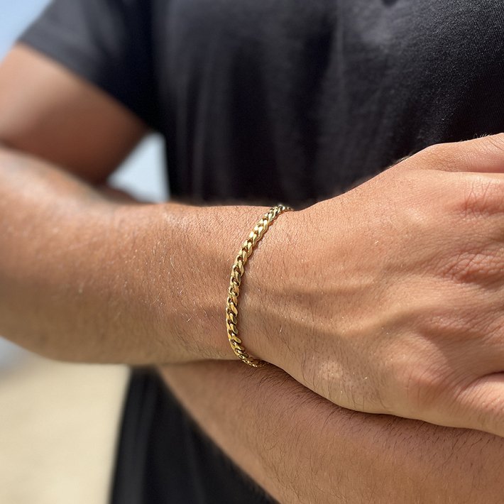 Βραχιόλι ατσάλινο αλυσίδα λεπτή 4mm