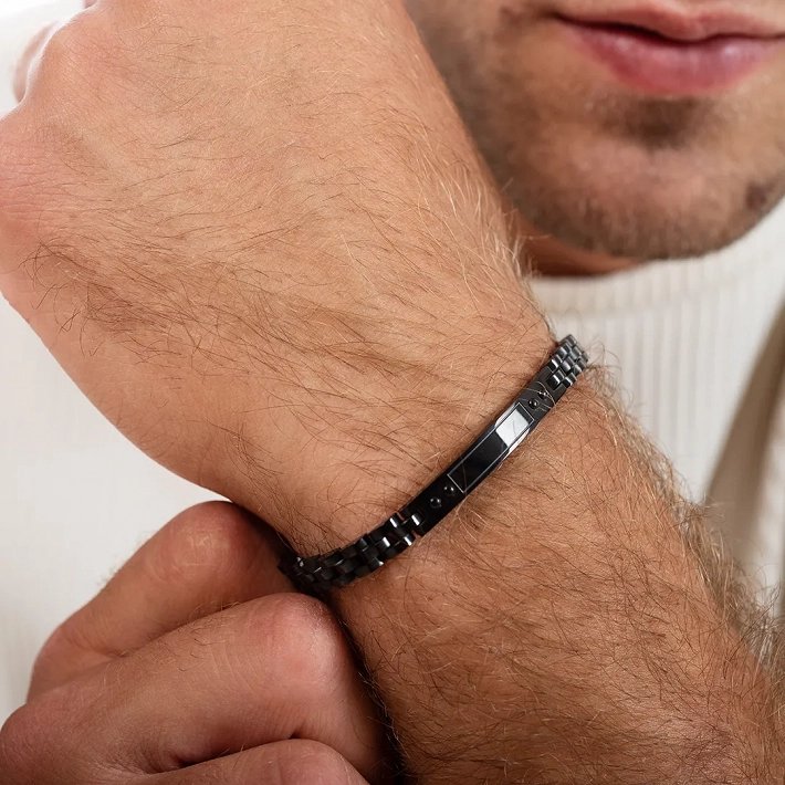 Oxzen ανδρικό βραχιόλι από ανοξείδωτο ατσάλι, ταυτότητα