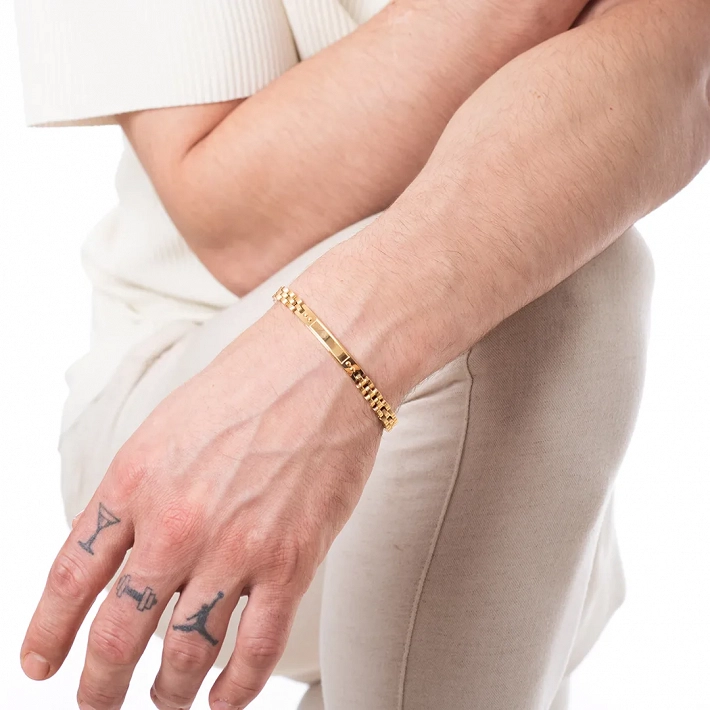 Oxzen ανδρικό βραχιόλι από ανοξείδωτο ατσάλι, ταυτότητα