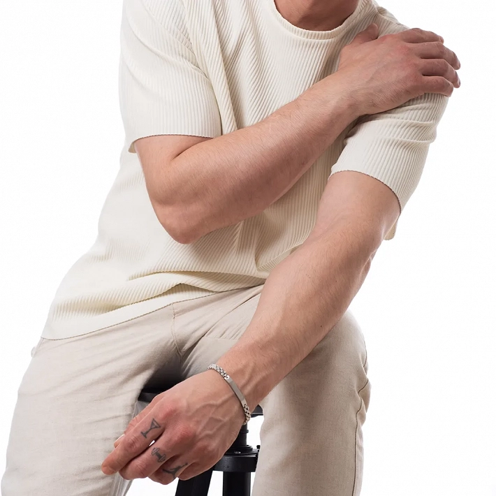 Oxzen ανδρικό βραχιόλι από ανοξείδωτο ατσάλι, ταυτότητα