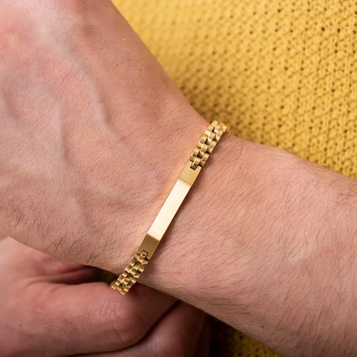 Oxzen ανδρικό βραχιόλι από ανοξείδωτο ατσάλι, ταυτότητα