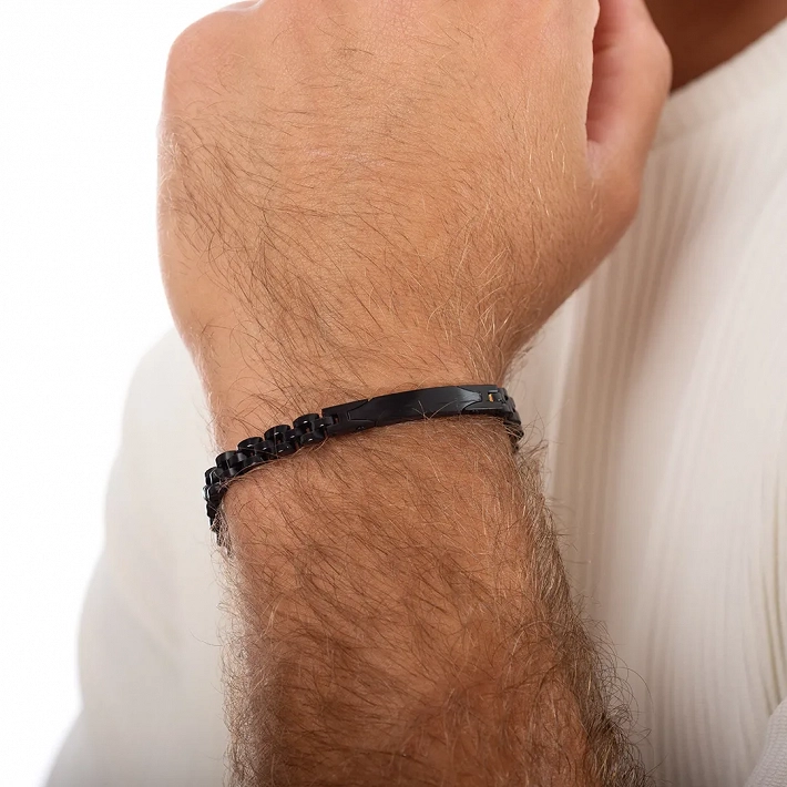 Oxzen ανδρικό βραχιόλι από ανοξείδωτο ατσάλι ταυτότητα ματ