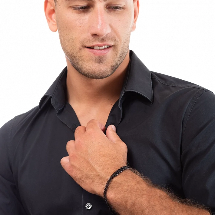 Oxzen ανδρικό βραχιόλι από ανοξείδωτο ατσάλι με διαφορετικές αλυσίδες