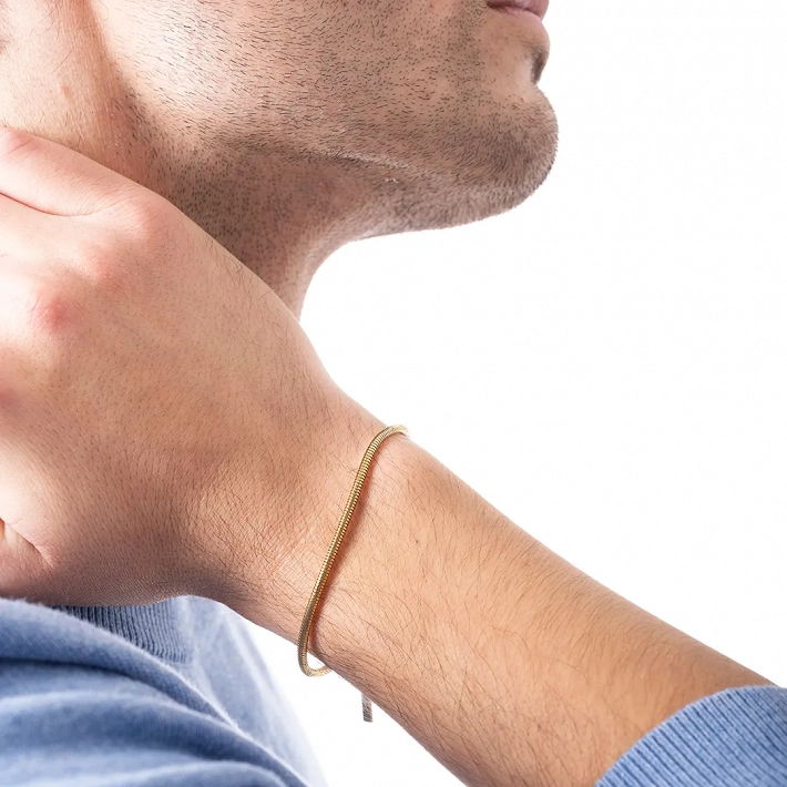 Oxzen ανδρικό βραχιόλι ατσάλινο minimal Round chain 2.5mm