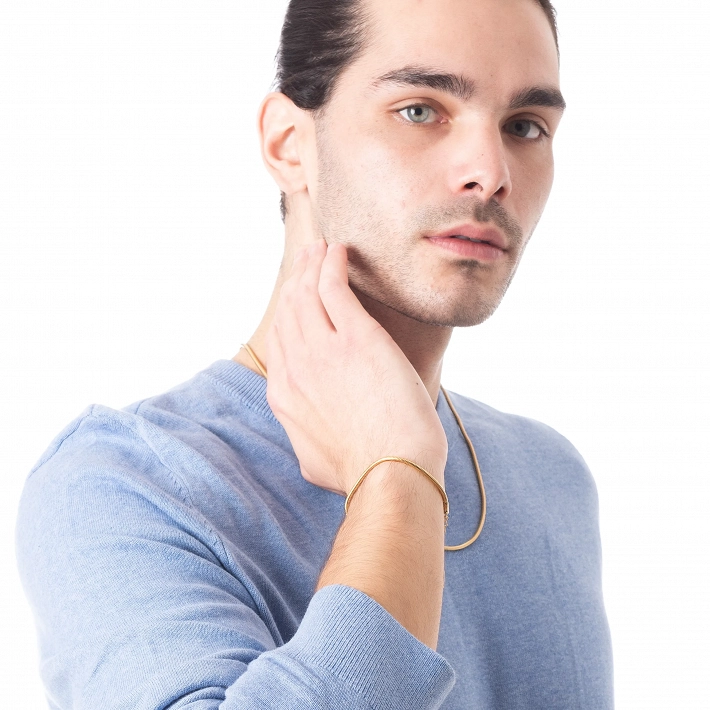 Oxzen ανδρικό βραχιόλι ατσάλινο minimal Round chain 2.5mm