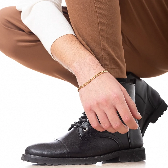 Oxzen ανδρικό βραχιόλι ατσάλινο Figaro chain 5.5 mm